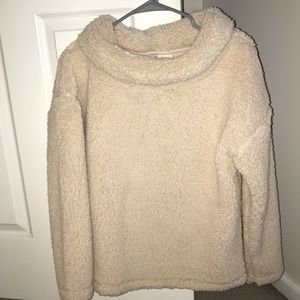 Off-white fluffy sweater